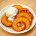 Gebakken fruit met ijs