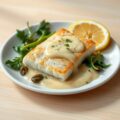 Gebakken kabeljauwfilet met witlof en mosterd