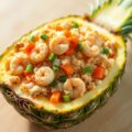 Gebakken rijst in ananas