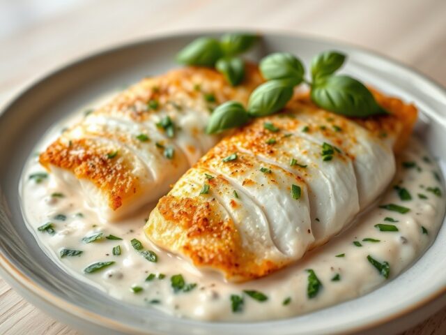 Gebakken Tilapia met basilicumsaus