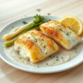Gebakken tong met witlof en roomsaus