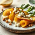 Gebakken witlof met peer, walnoot en gorgonzola