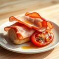 Gedroogde ham met knoflook en tomaat