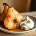 Geflambeerde Williams-peren met (zieopm)