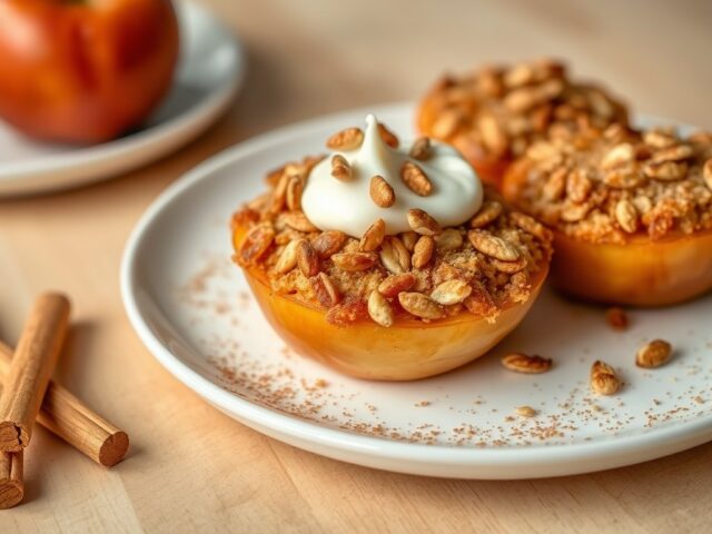 Gegratineerde appelen met pijnboompitten
