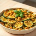 Gegratineerde courgettes met pesto