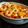 Gegratineerde groenten met scampi