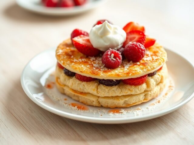 Gegratineerde kokosbeschuitjes met fruit