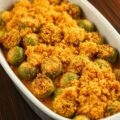 Gegratineerde spruitjes in kaassaus