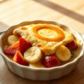 Gegratineerde wijnroom met mangopuree ( zie opm )
