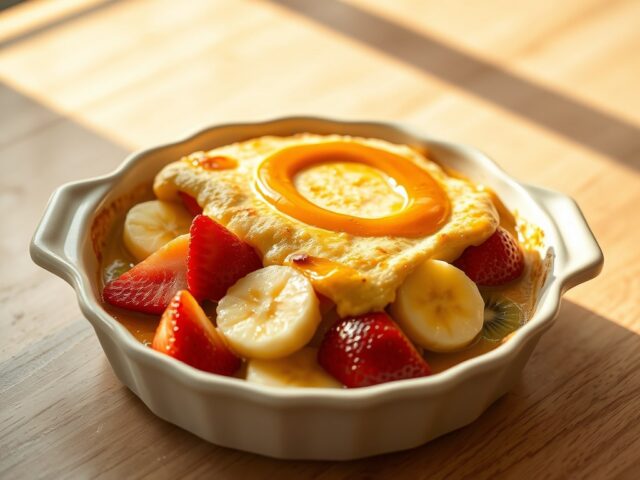 Gegratineerde wijnroom met mangopuree ( zie opm )