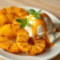 Gegrilde ananas met Grand Marniersiroop en vanill