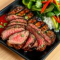 Gegrilde biefstuk met rivierkreeftjessaus