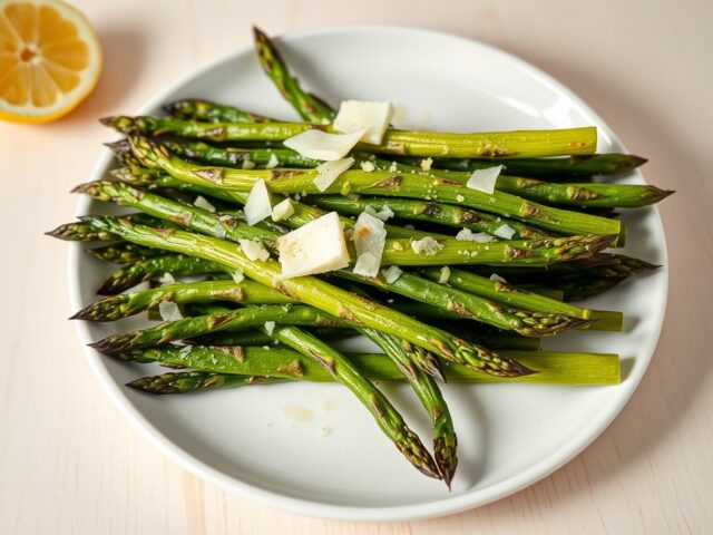 Gegrilde groene asperges