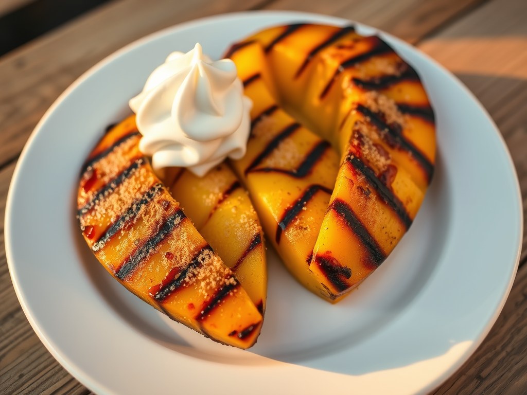 Gegrilde mango, AI-gegenereerde illustratie