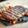 Gegrilde tonijn met aardappelen en chorizo
