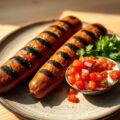 Gegrilde worstjes met pittige tomatensalsa