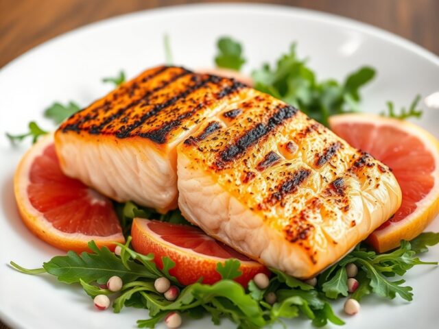 Gegrilde zalm met pompelmoes