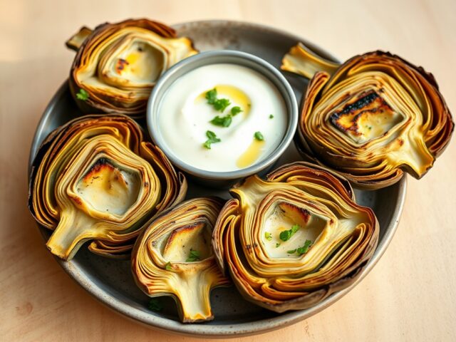 Gegrillde Artisjokken met een Knoflook Saus