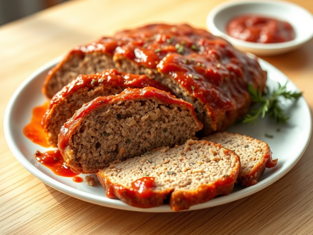 Gehakt: Home Style Meat Loaf, AI-gegenereerde illustratie