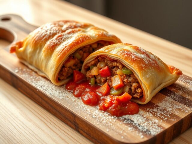 Gehakt-kaas-strudel