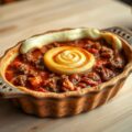 Gehakt-uientaart met aardappelpuree (oven)