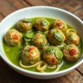 Gehaktballen in spinaziesaus