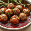 Gehaktballetjes in rozemarijn-tomatensaus