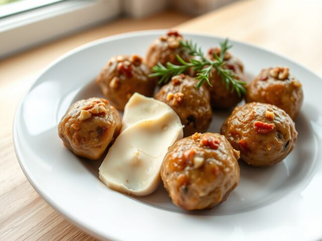 Gehaktballetjes met brie en walnoot