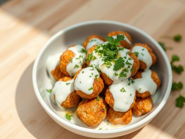 Gehaktballetjes met yoghurt-muntsaus