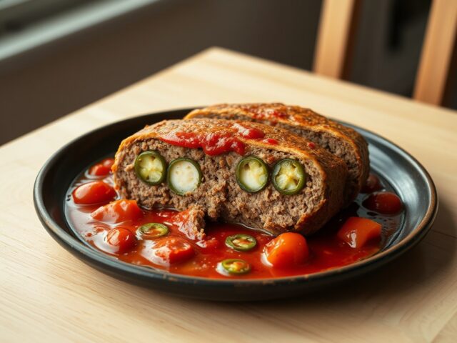 Gehaktbrood met geitenkaas
