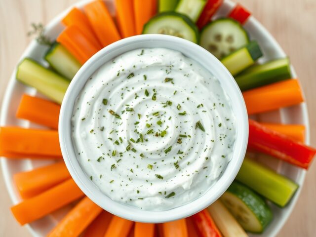 Geitenkaas kruidendipsaus met groenten