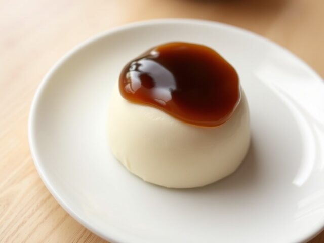 Geitenkaasmousse met gelei van appelstroop en balsamico