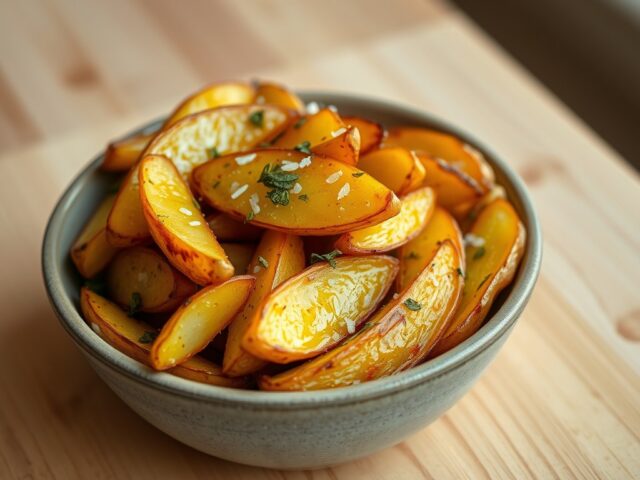 Gekruide aardappelen met oregano en olijfolie