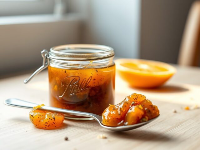 Gekruide courgette-sinaasappeljam