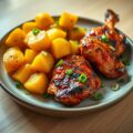 Gele aardappeltjes met tandoori-kip
