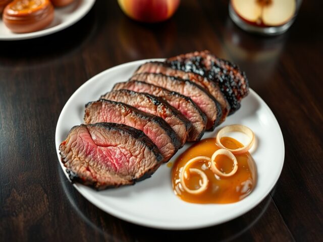 Gemarineerde Bavette met Appelcompôte