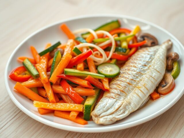 Gemengde groenten met pangasiusfilet