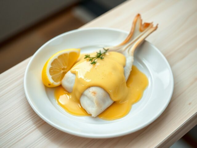 Gepocheerde rog met hollandaise saus