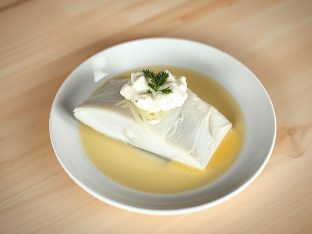 Gepocheerde tongfilet met een tartaar van scampi