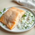 Gepocheerde Zalm met een Komkommer Raita