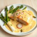 Gepocheerde zalm met witlof en Chateau d’Arville