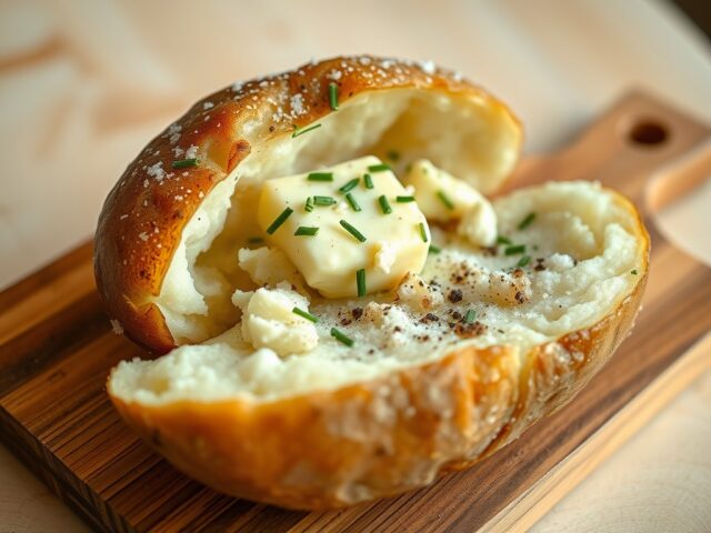 Gepofte aardappel met kruidenboter