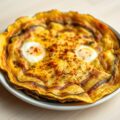 Gerecht van aubergine met ei uit Perzie. (Kuku Bademjan)