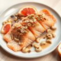 Gerookt zalmhaasje met cashewnoten en soja
