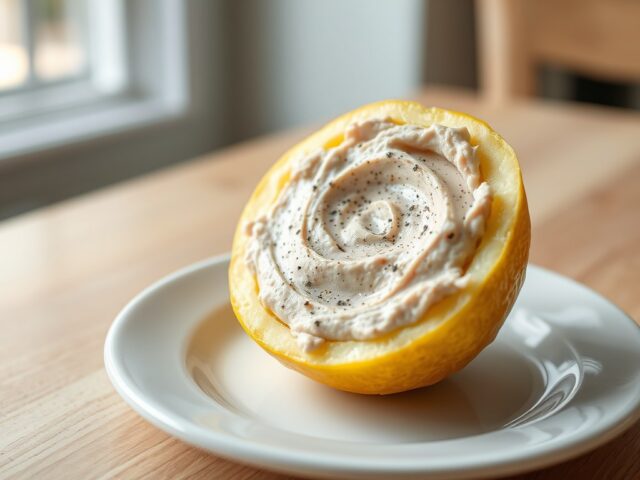 Gerookte forelpaté in citroenbakje