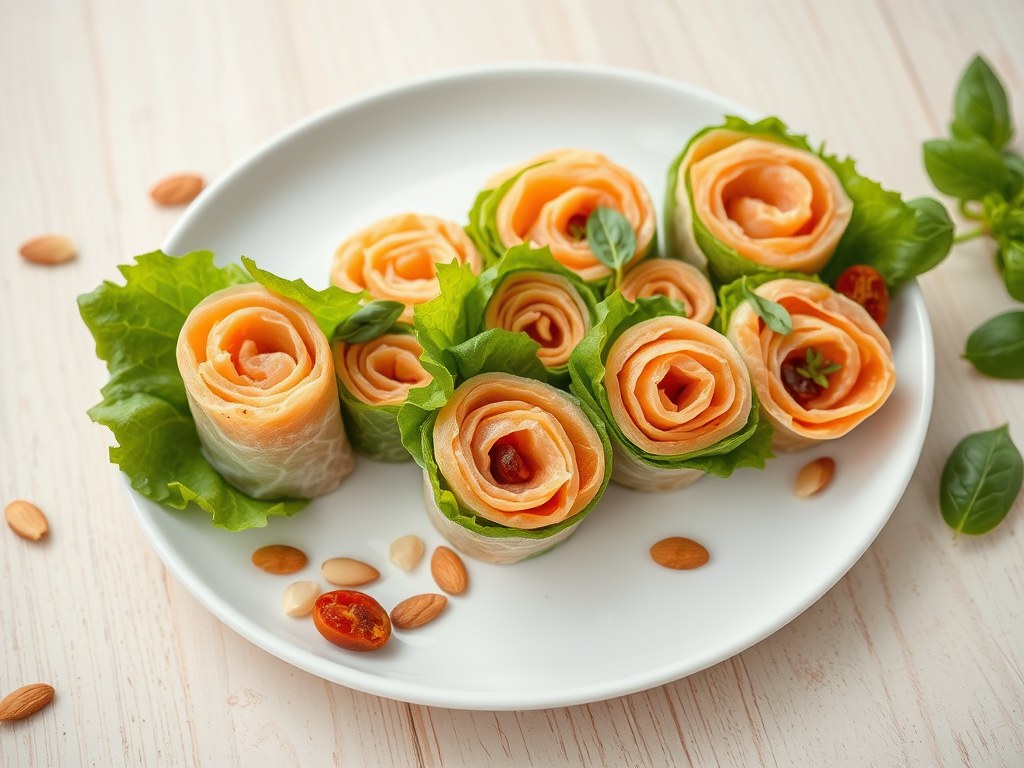 Gerookte zalmrolletjes, AI-gegenereerde illustratie