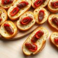 Geroosterd brood met ansjovis en chilipeper