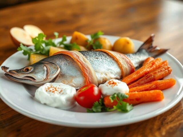 Geroosterde forel in een spekjasje