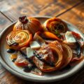 Geroosterde Italiaanse uien met san daniele ham